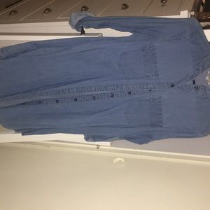 Knee length denim dress